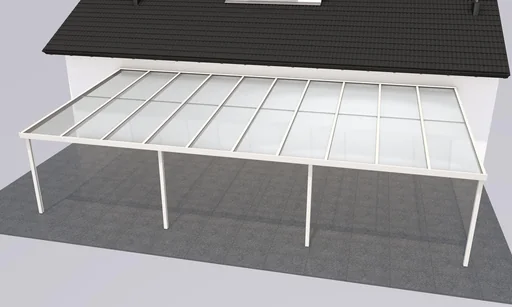 "Terrassendach Premium, weiß, 10140 x 5060 mm - Polycarbonat Stegplatten 16 mm, bronze image"