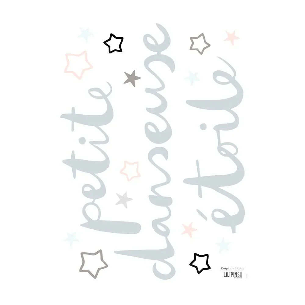 Lilipinso Wandsticker Spruch Petite danseuse étoile grau