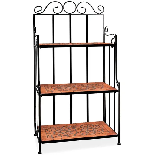 "Standtafel Mosaik - 58 x 30 x 115 cm Terrakotta schwarz image"