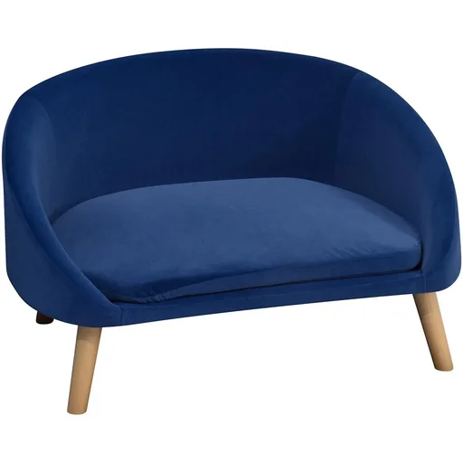 "Pawhut Hundesofa mit kuschligem Stoffbezug blau image"