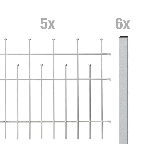 "Zaunkomplettset Madrid, zum Einbetonieren, feuerverzinkt, Höhe 98,5 cm, Länge 10 m image"