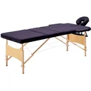 Klappbare Massageliege mit 3 Zonen Holz Wein lila