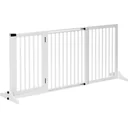 Türschutzgitter Hunde Absperrgitter Schutzgitter Hundegitter Konfigurationsgitter Kiefernholz Weiß 113-166x36x71 cm