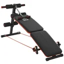 Sit Up Bank Bauchtrainer mit Trainingsseile Trainingsbank Multifunktion Verstellbar&klappbar 110 kg Belastbarkeit Stahl