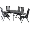 Garten-Set 7-teilig Anthrazit Aluminium mit WPC Tischplatte