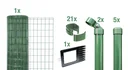 Fix-Clip Pro als Zaun-Komplettset, zum Einbetonieren, grün, Höhe 102 cm, Länge 10 m