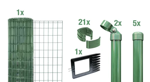 "Fix-Clip Pro als Zaun-Komplettset, zum Einbetonieren, grün, Höhe 102 cm, Länge 10 m image"