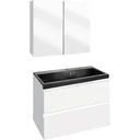 Concept Badezimmermöbel met Spiegelschrank 60cm - Weiss/schwartz