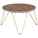 Couchtisch 65x65x42 cm Echtstein mit Marmortextur braun