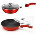 Wokpfanne - mit Deckel - 30cm - Rot