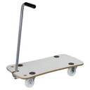 Transporthilfe MM 1389, 79 x 39 x 13,5 cm, harte Rollen Ø 100 mm, Rollenlager, MDF, Deichsel, Tragkraft 200 kg