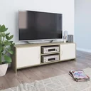 TV-Schrank 120x30x37,5 cm weiß und Sonoma-Eiche