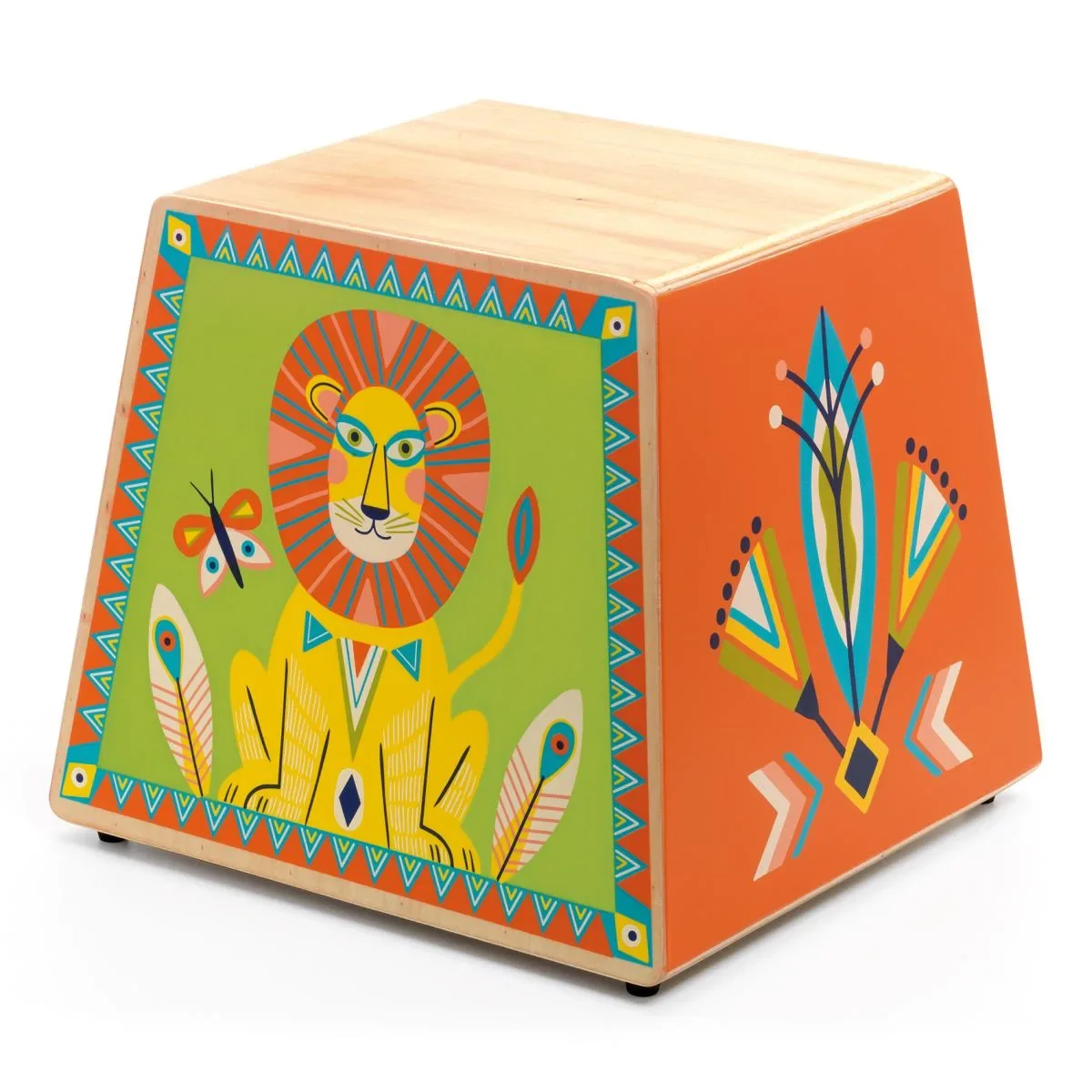 "Djeco Spielzeuginstrument, Kindertrommel, Holz-Instrument - Animambo: Cajon image"