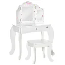 Kinderschminktisch mit Hocker 63 cm x 40 cm x 85,5 cm