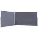 Doppelseitige Markise Seitlicher Windschutz Polyester grau L6xH1,6m