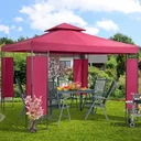 Gartenpavillon Lorca Rot 3x3m