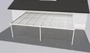 Terrassendach Premium, weiß, 8125 x 5060 mm - Polycarbonat Stegplatten 16 mm, klar