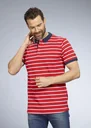 Poloshirt gestreift, Farbe rot, Gr.M
