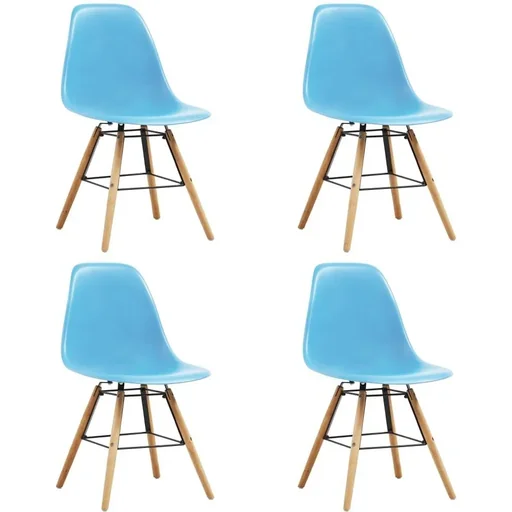 "Esszimmerstühle 4-Sitzer Kunststoff blau image"