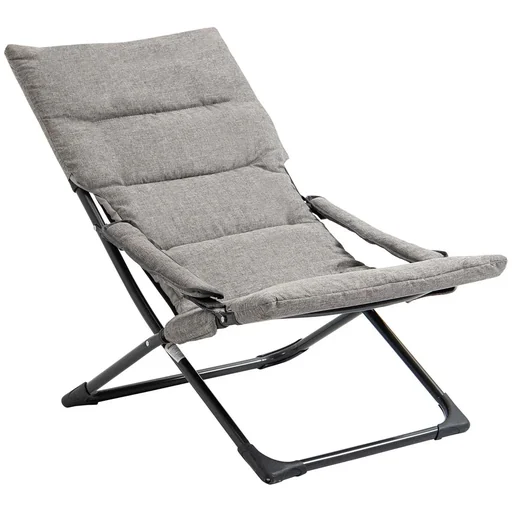 "Klappstuhl mit Auflage abnehmbar Gartenstuhl Campingstuhl Liegestuhl Sitzmöbel Garten Terrasse Balkon Textilene Stahl Gr image"