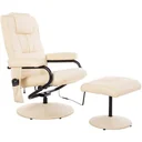 Massagesessel mit Hocker, Vibrationsmassage und Wärmefunktion creme