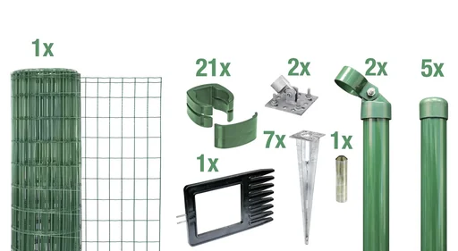 "Fix-Clip Pro als Zaun-Komplettset, mit Einschlagbodenhülse, grün, Höhe 153 cm, Länge 10 m image"