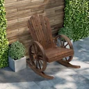 Schaukelstuhl im Wagenrad-Design dunkelbraun