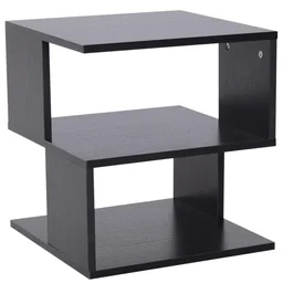 Beistelltisch Betttisch mit modernes Design, Spanplatte, Schwarz, 40x40x43 cm