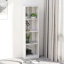 Bücherregal mit 4 Fachböden 40x24x142 cm Spanplatte Hochglanz weiß