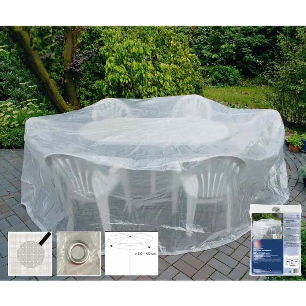 "Schutzhülle Gartenmöbel rund, transparent, 320x93 cm image"