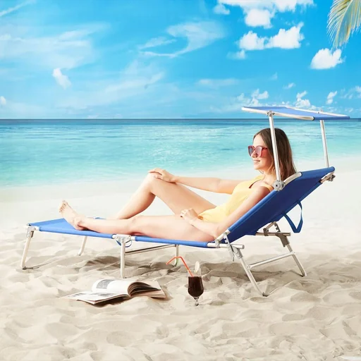 "Ibiza Liege - 2er Set - Blau Aluminium - Inklusive Sonnenschirm image"