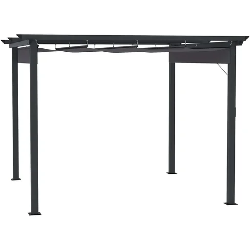 "Pergola mit verstellbarer Markise Aluminium Grau+Schwarz 3 x 3 m image"