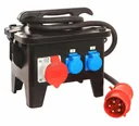 Baustellenstromverteiler M5 Anschluss CEE 400V, 32A, 3 Steckdosen 230V, 1+2 CEE-Steckdosen 400V