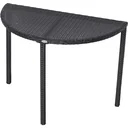 Rattan Balkontisch halbrund schwarz
