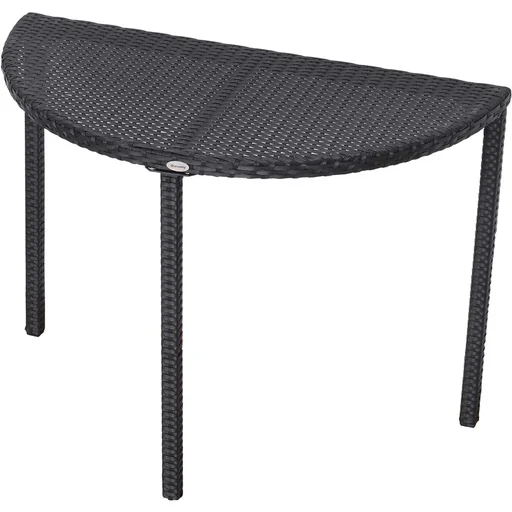 "Rattan Balkontisch halbrund schwarz image"