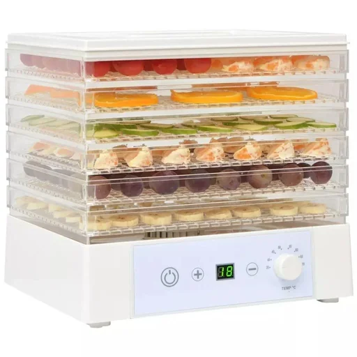 "Lebensmitteltrockner mit 6 Tabletts 250 W weiß image"