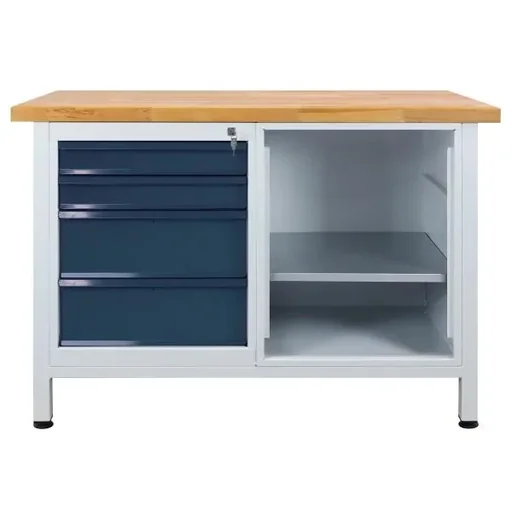"Werkbank "Premium" 4 Schubladen, 1 Fachboden, L1200xB600xH840mm image"