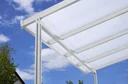 Terrassendach Premium, weiß, 4102 x 4060 mm - Polycarbonat Stegplatten 16 mm, klar