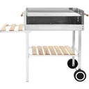Trolley-Grill mit 2 Ablagen Holzkohle XXL Edelstahl