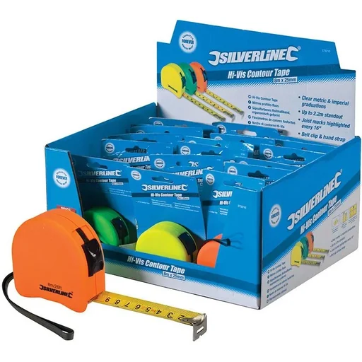 "Buntes ergonomisches Maßband, Displaykarton 18 Stück, 8 x 25 mm image"
