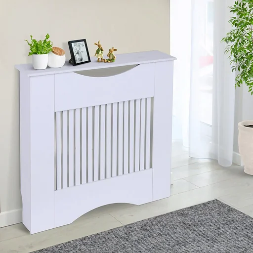 "Heizkörperverkleidung Heizungsabdeckung Abdeckung MDF Weiß 78 x 19 x 80,5 cm image"