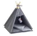 Tierzelt "TIPI", Anthrazit, Filzdesign, 45 x 60 x 45 cm