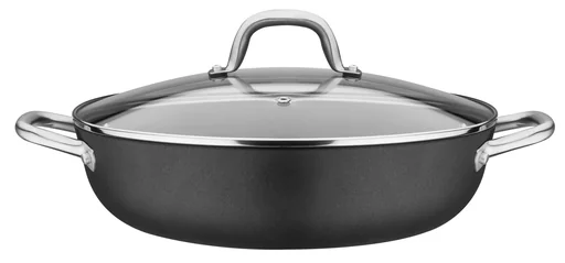 "Gusseiserne Servierpfanne mit 2 Griffen, mit Wabenboden Robusta 30cm image"