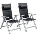 Gartenstuhl Bern Premium - 2er Set - Silber gepolstert