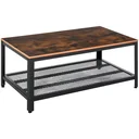 Vintage Couchtisch mit Ablage schwarz/walnuss
