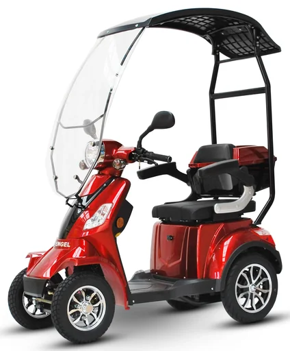 "E-Scooter rot - 4 Räder - 25 km/h - mit Dach - Seniorenmobil image"