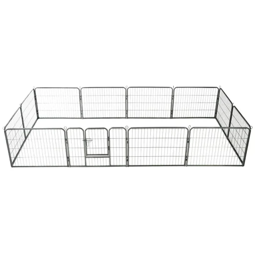 "Hundeauslauf 12 Platten 80x60 cm schwarzer Stahl image"