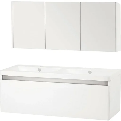 "Badezimmermöbel Stripe 120cm - Weiss image"