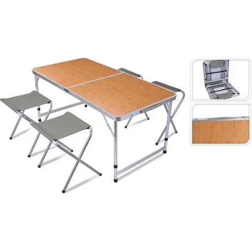 "Klappbarer Campingtisch mit 4 Stühlen - 120 x 60 x 40cm image"