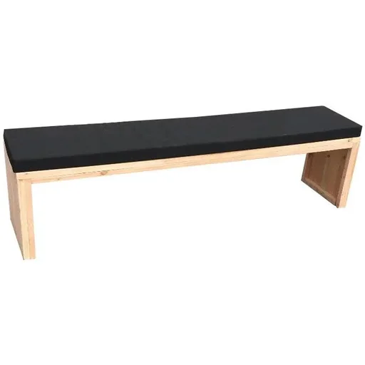 "Gartenbank Douglas Holz 160 cm inkl. Wasser- und schmutzabweisendem Kissen schwarz image"